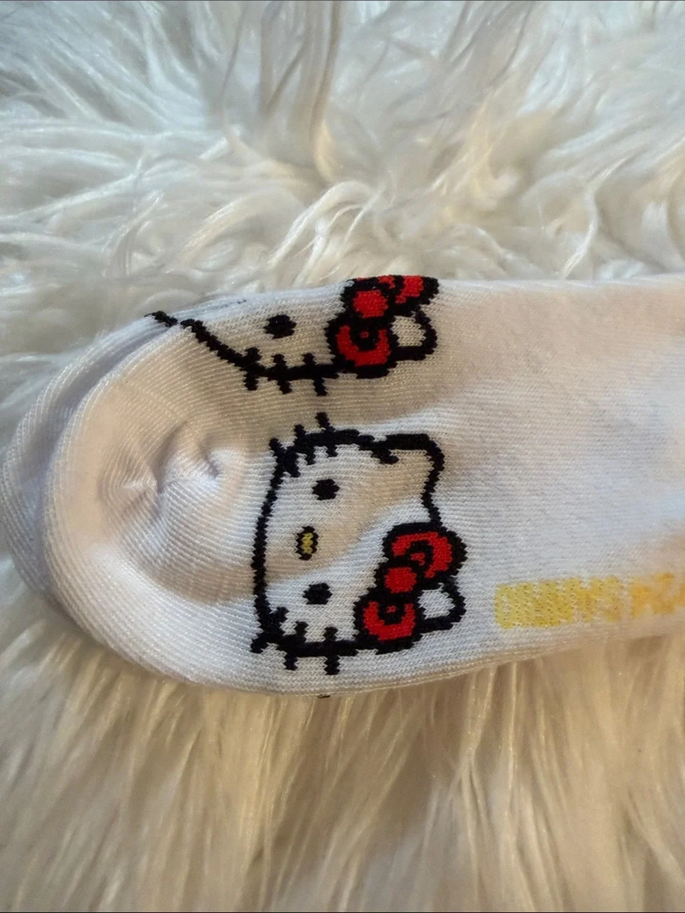 Hello Kitty White Socks with Red Bow Accent